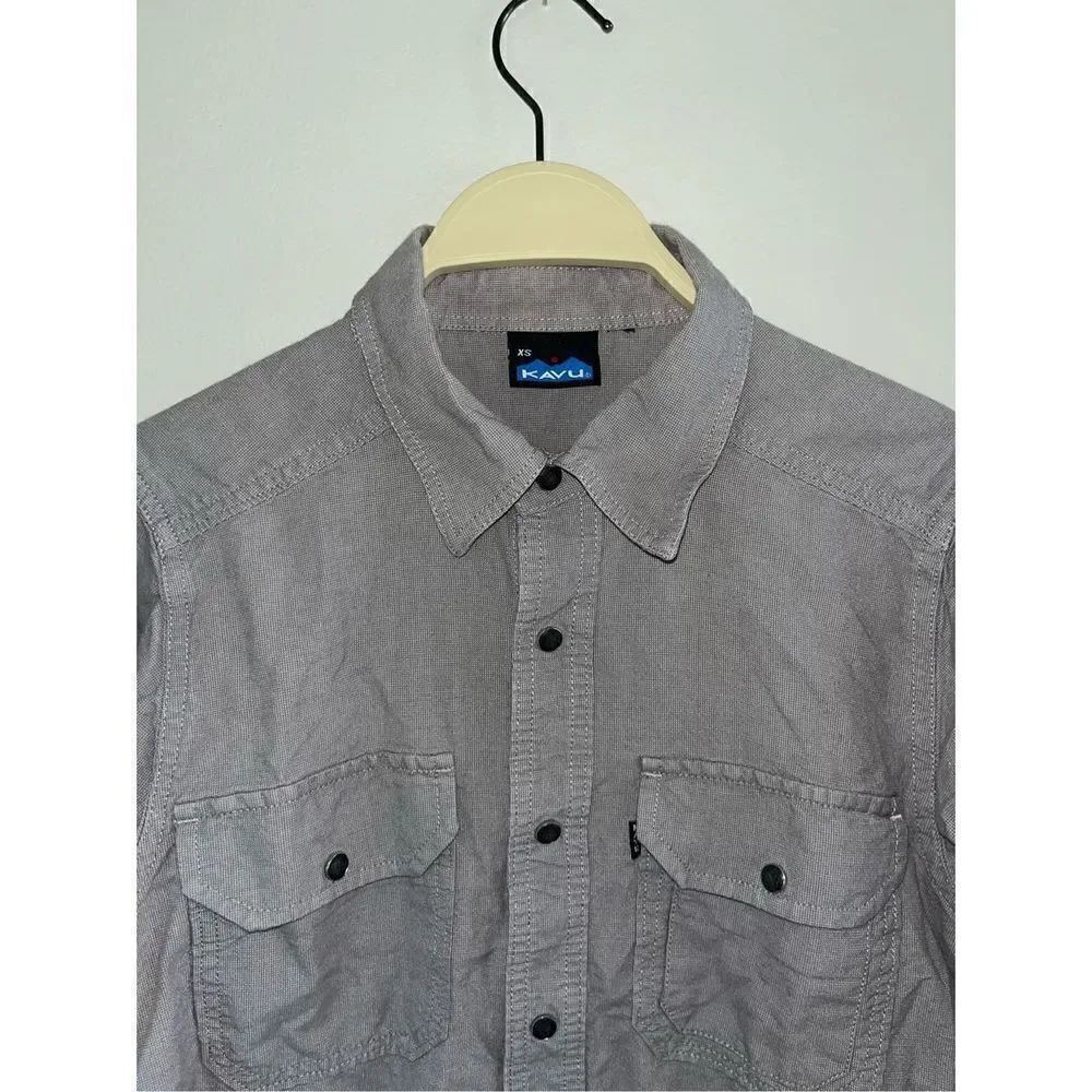 Kavu Long Sleeve Gray Snap Up Shirt XS